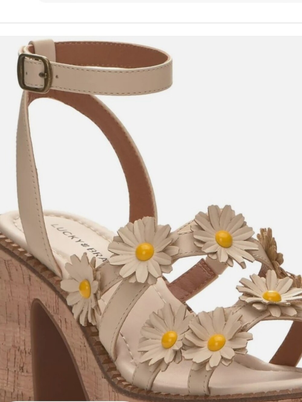 Lucky Brand Neutral Daisy Platform Sandals